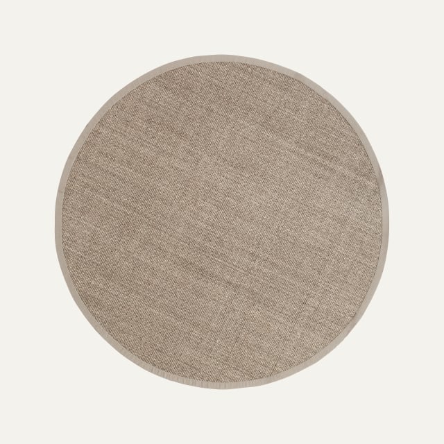Natural grey round rug with border d150cm Jenny made of sisal