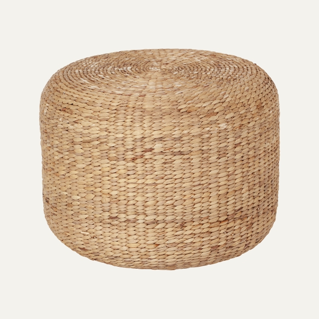 Seating pouf round Lily natural H.45cm