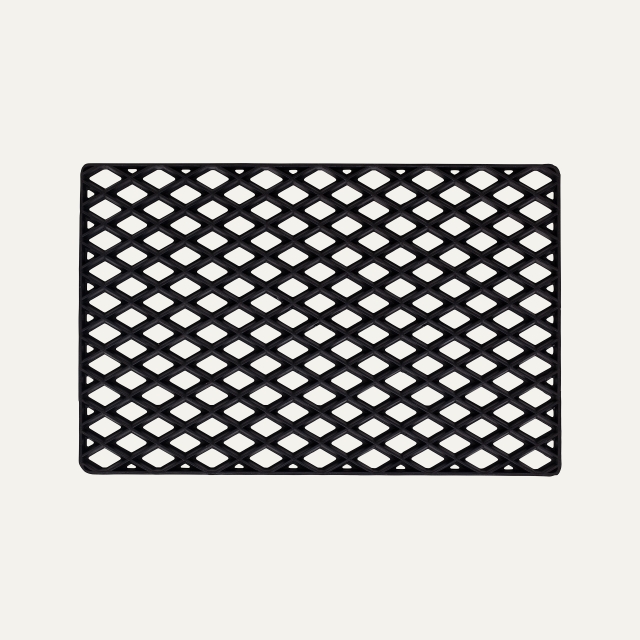 Rubber doormat Black Grid