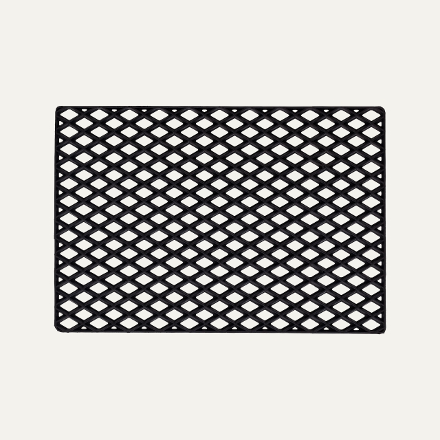 Doormat Black Grid 60x90cm