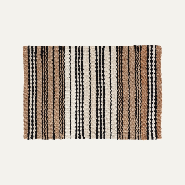 Striped doormat Elin, of jute