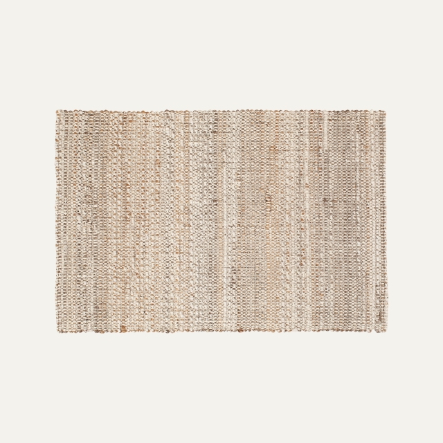 White melange doormat Filip of jute