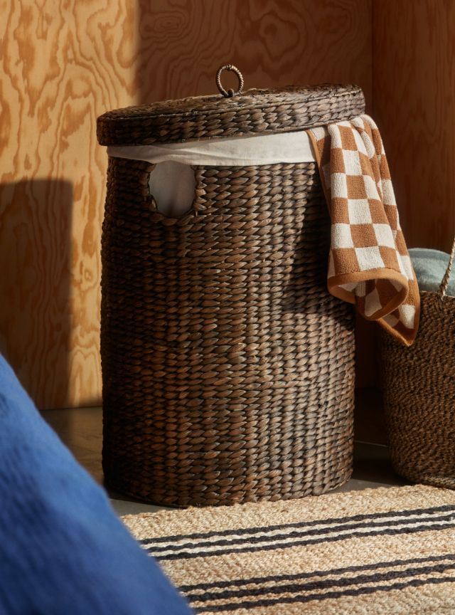 Laundry basket round Lily brown S/2